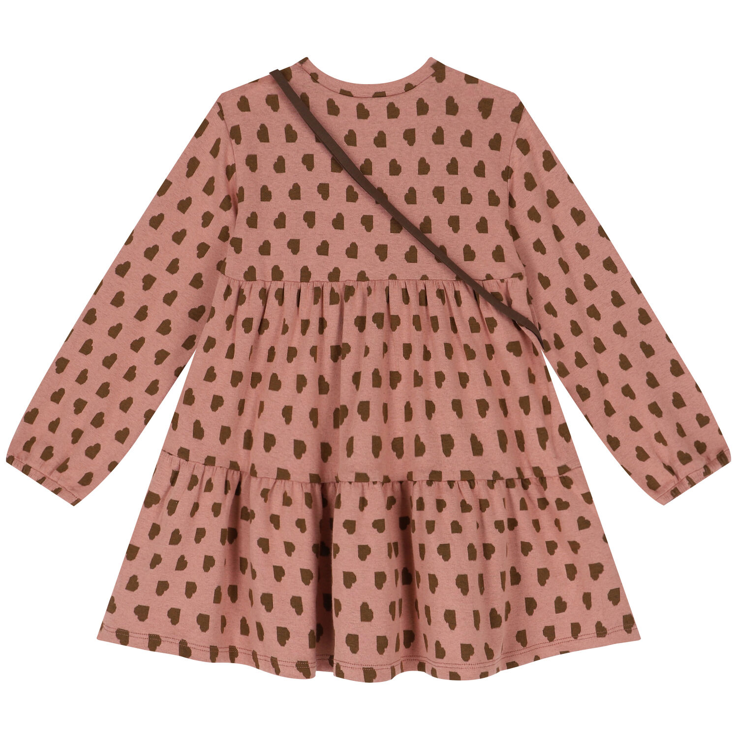 Girls Pink Heart Dress & Bag Set, 3, hi-res image number null